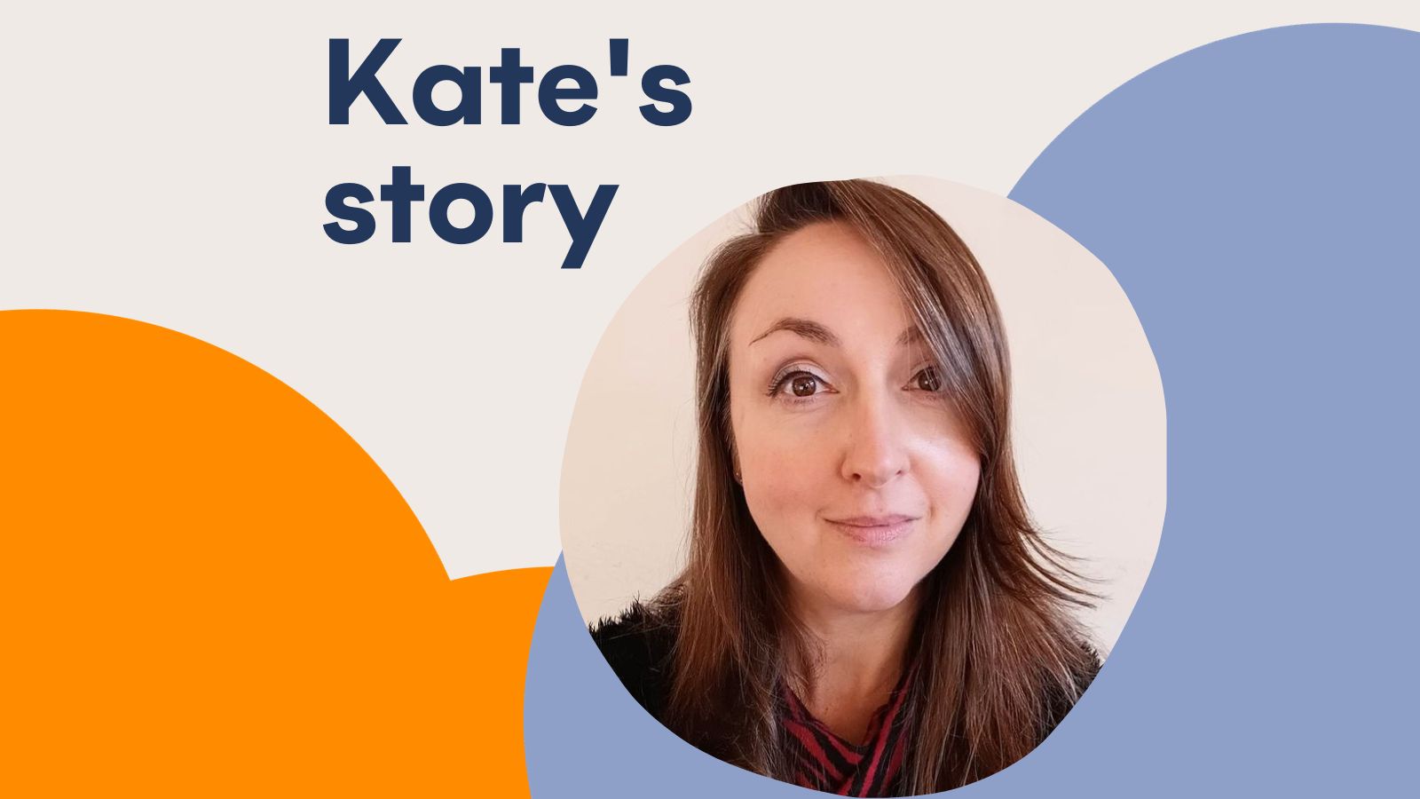 A graphic saying 'Kate's story' with a picture of Kate