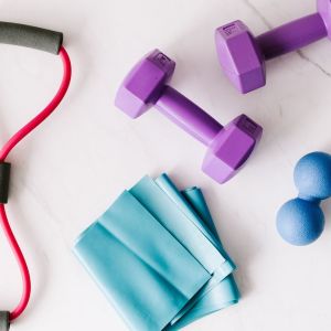 Some exercise equipment on the floor
