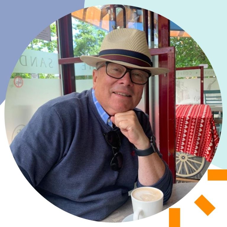 A picture of Paul in a cafe