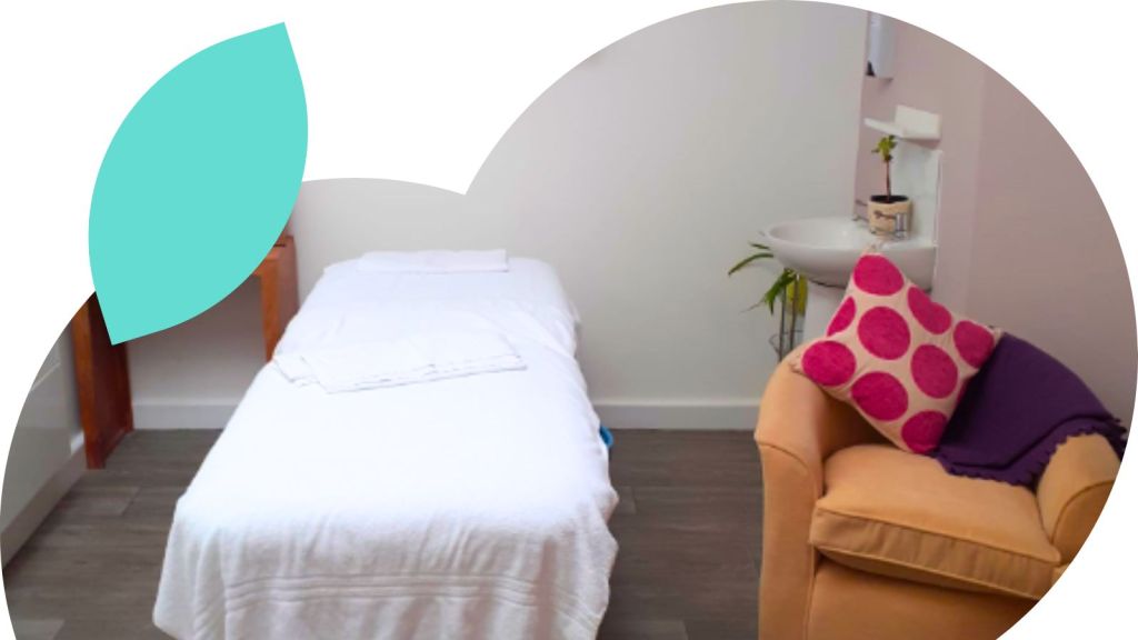 A therapy room at the Hub