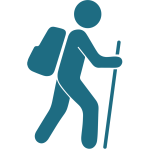 An icon of someone walking