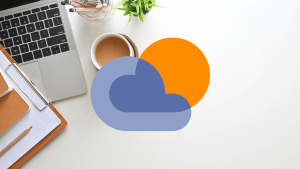 A picture of a laptop and a cup of tea with the Penny Bohn UK logo icon over the top