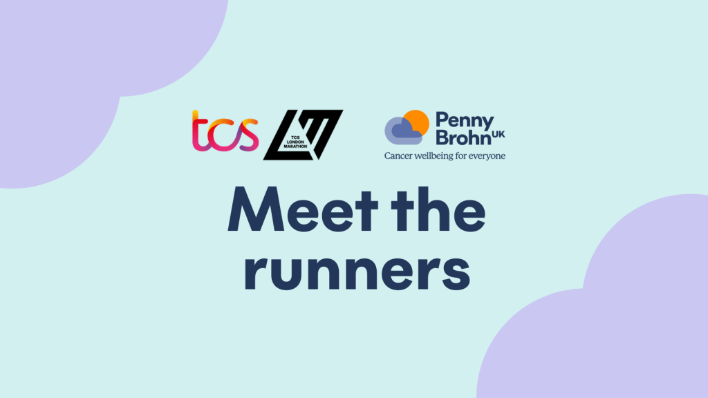 London Marathon and Penny Brohn UK logos with words in navy underneath reading 'Meet the runners'